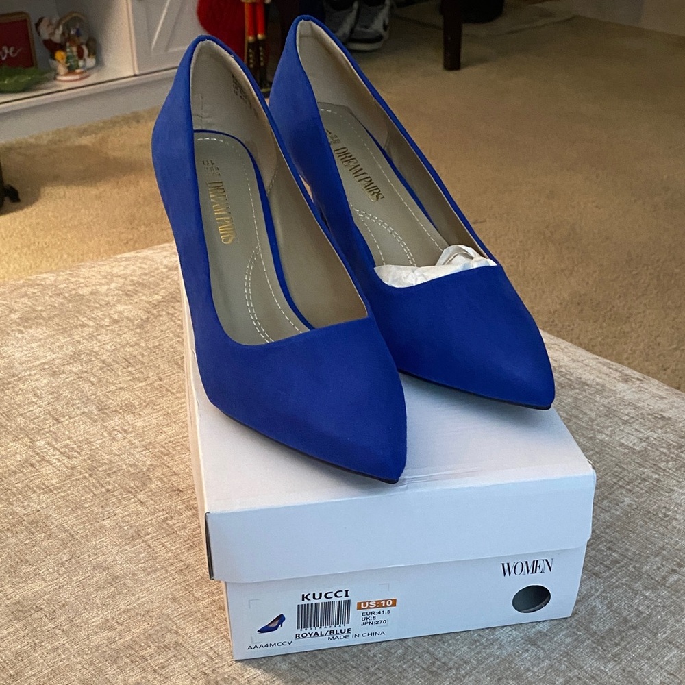 Women's Blue Suede Pumps